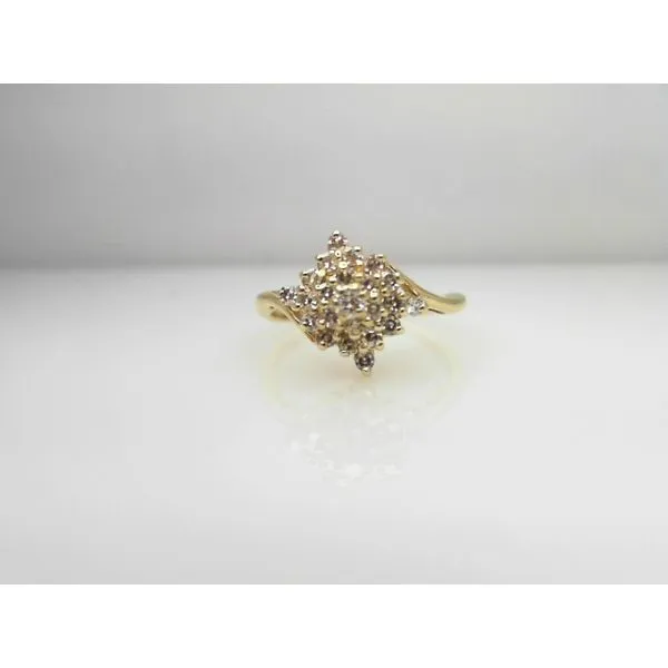14Kt Yellow Gold Diamond Cluster Ring Sather's Leading Jewelers Fort Collins, CO