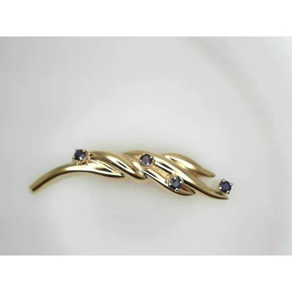 14kt Yellow Gold Pin with Sapphires Sather's Leading Jewelers Fort Collins, CO