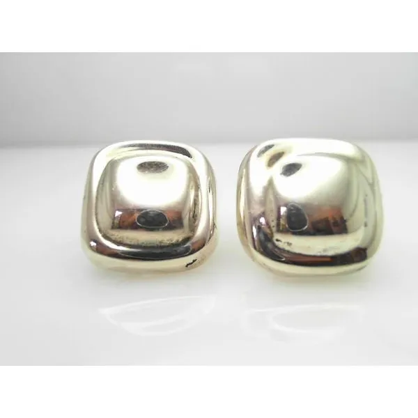 Platinum Square Button Earrings Sather's Leading Jewelers Fort Collins, CO