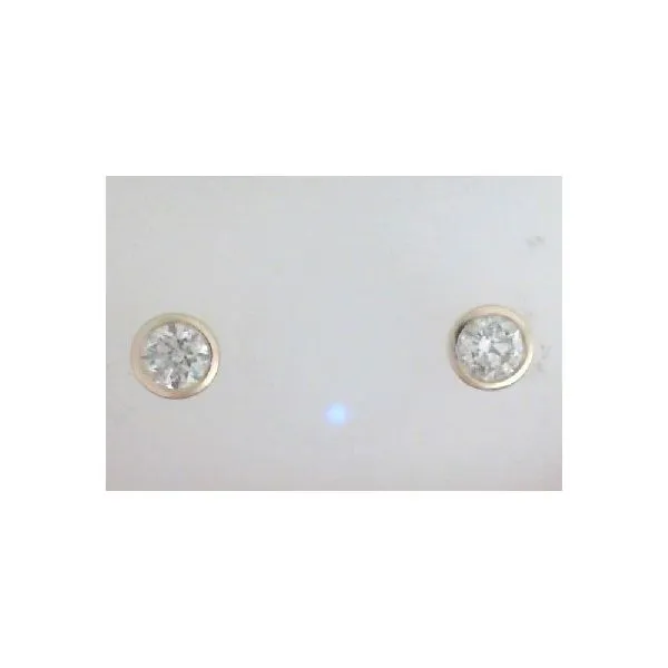 14K Yellow Gold Diamond Stud Earrings Image 2 Sausalito Jewelers, Inc Sausalito, CA
