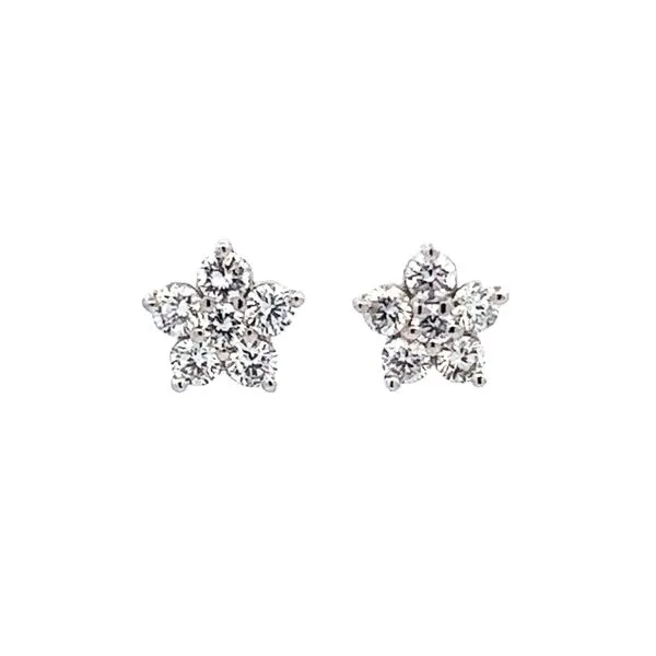 14K White Gold Diamond Flower Stud Earrings Sausalito Jewelers, Inc Sausalito, CA