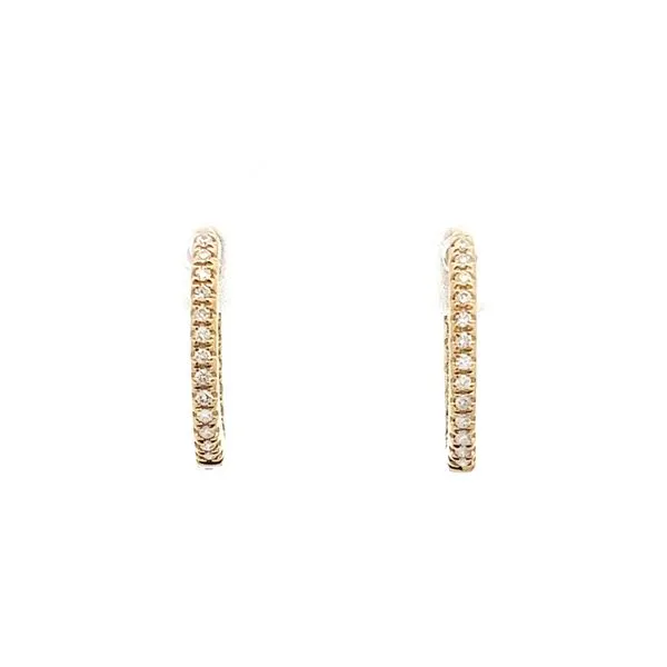 14K Yellow Gold Diamond Hoop Earrings Sausalito Jewelers, Inc Sausalito, CA