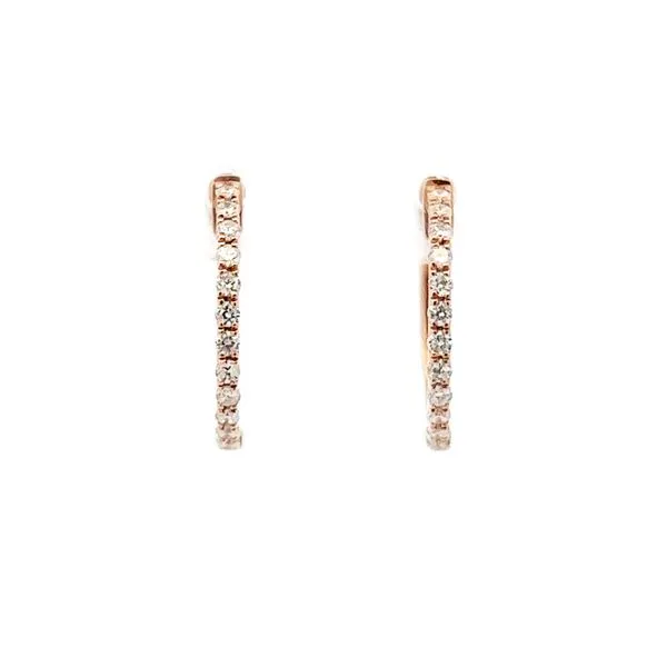 14K Rose Gold Diamond Hoop Earrings Sausalito Jewelers, Inc Sausalito, CA