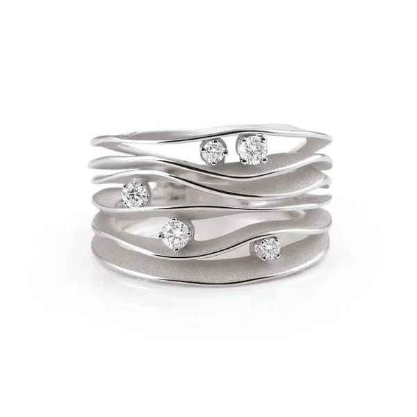 18k White Ice Gold Diamond Ring - Dune Series Sausalito Jewelers, Inc Sausalito, CA
