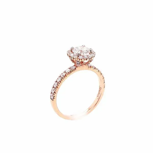 18K Rose Gold Diamond Halo Engagement Ring (1.16ctw) Image 2 Saxons Fine Jewelers Bend, OR