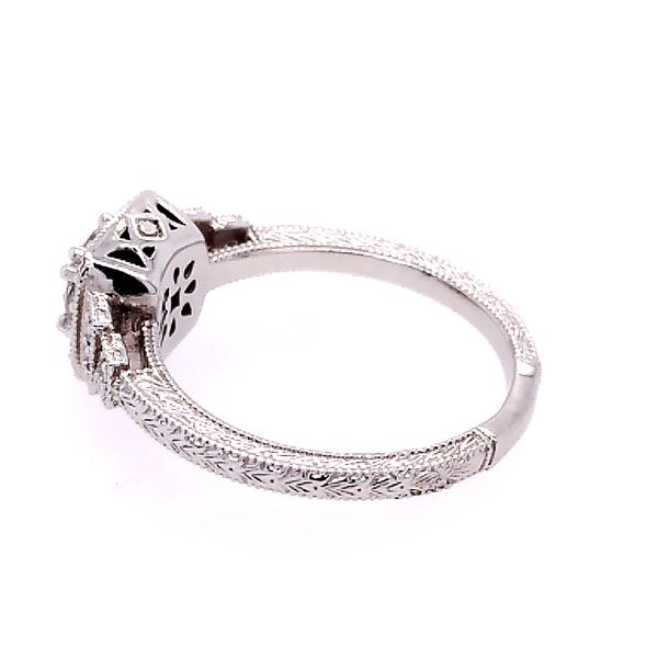 Vintage Style Diamond Halo Ring Image 2 Saxons Fine Jewelers Bend, OR