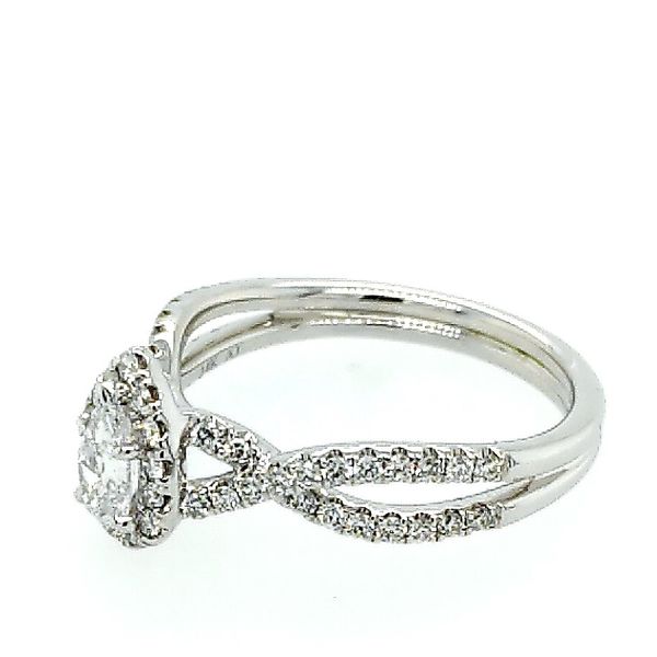White Gold Pear Shaped Diamond Twist Style Ring Image 2 Saxons Fine Jewelers Bend, OR