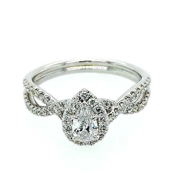 White Gold Pear Shaped Diamond Twist Style Ring Saxons Fine Jewelers Bend, OR