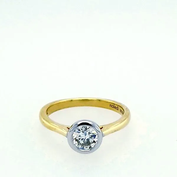 Yellow and White Gold Diamond Bezel Set Ring Saxons Fine Jewelers Bend, OR