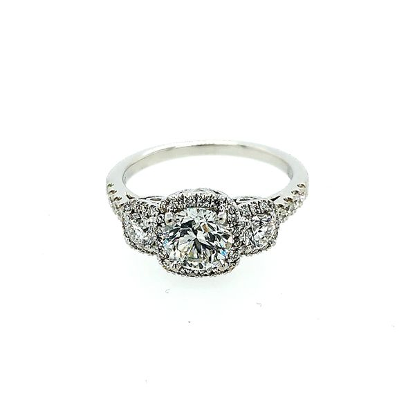 14K White Gold Three Stone Engagement Ring Saxons Fine Jewelers Bend, OR