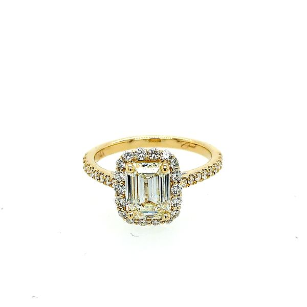 Emerald Cut Diamond Halo Ring Saxons Fine Jewelers Bend, OR