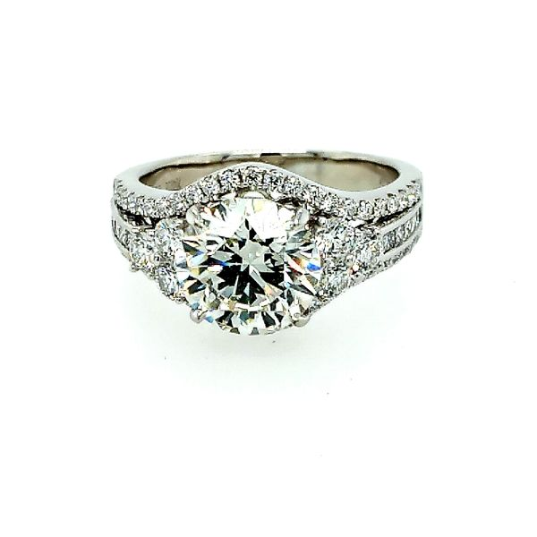 White Gold and Diamond Halo Ring Saxons Fine Jewelers Bend, OR