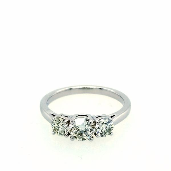White Gold with Three Stone Diamond Ring Saxons Fine Jewelers Bend, OR