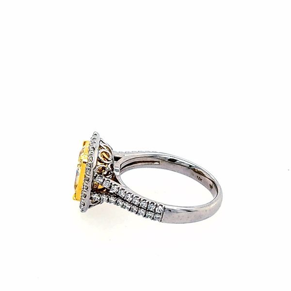 Yellow Radiant Diamond Halo Split Shank Ring Image 2 Saxons Fine Jewelers Bend, OR