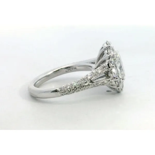 JB Star Platinum Oval Diamond with Tapered Baguettes Image 2 Saxons Fine Jewelers Bend, OR