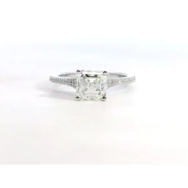 Simon G. 18 Karat White Gold Diamond Asscher Square Ring similar item image