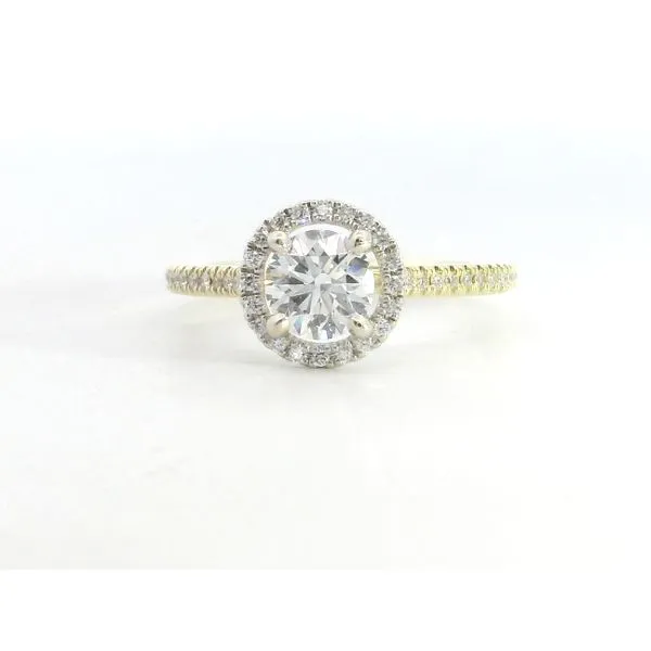14 Karat Round Diamond Halo Diamond Ring Image 2 Saxons Fine Jewelers Bend, OR
