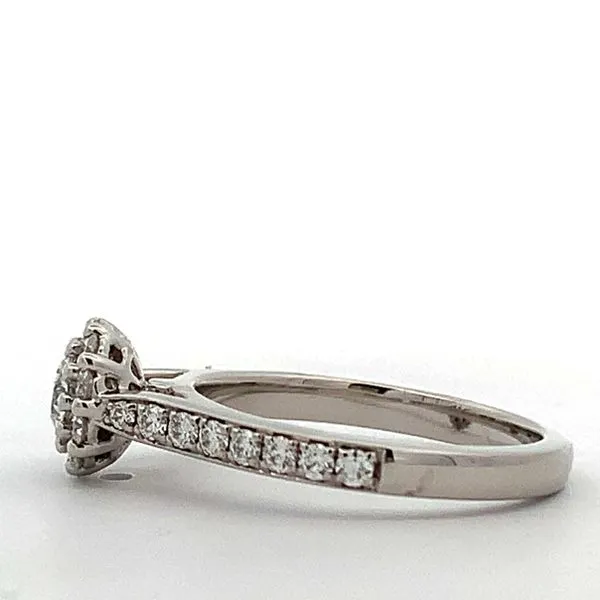 Hearts on Fire. Platinum Diamond Beloved Open Gallery Halo Ring Image 2 Saxons Fine Jewelers Bend, OR