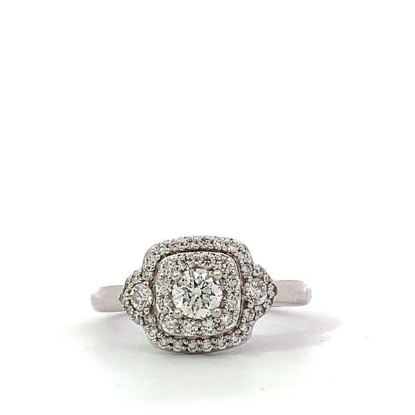 14 Karat White Gold Diamond Double Halo Ring Saxons Fine Jewelers Bend, OR
