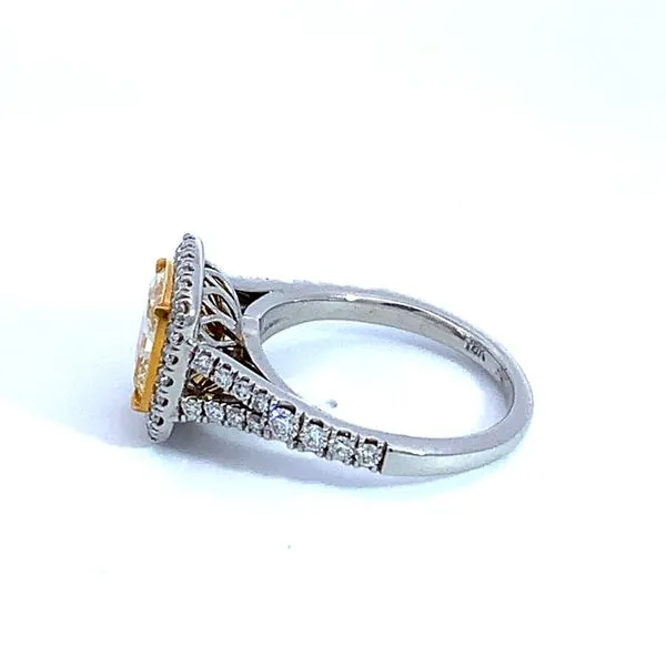 Fancy Yellow Cushion Cut Diamond Ring Image 2 Saxons Fine Jewelers Bend, OR