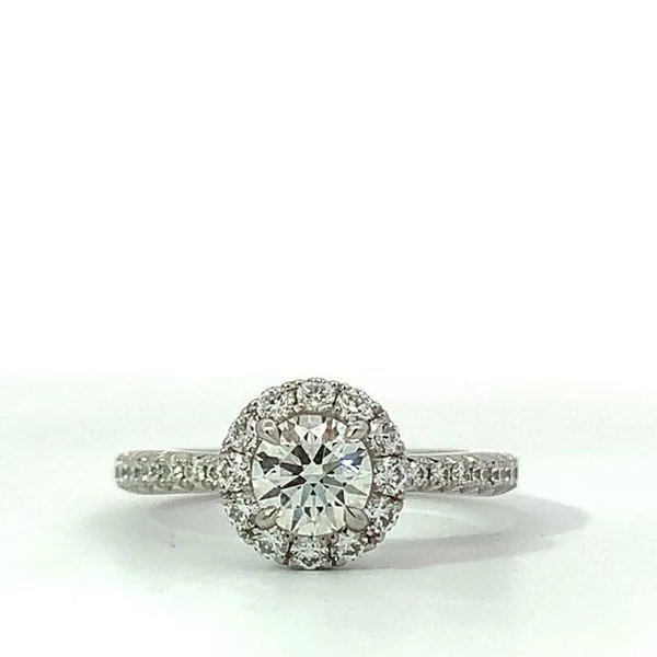 Hearts on Fire. Platinum Diamond Vela Halo Ring Saxons Fine Jewelers Bend, OR