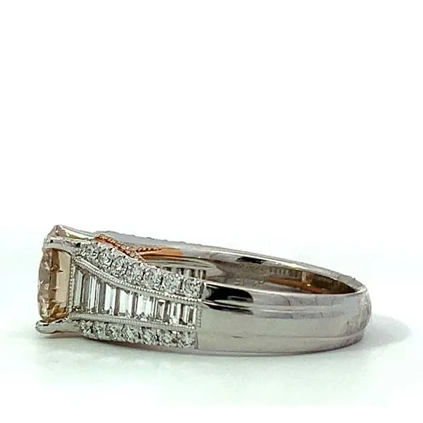 Simon G. 18 Karat White Gold/Rose Gold Champagne Diamond Ring Image 2 Saxons Fine Jewelers Bend, OR