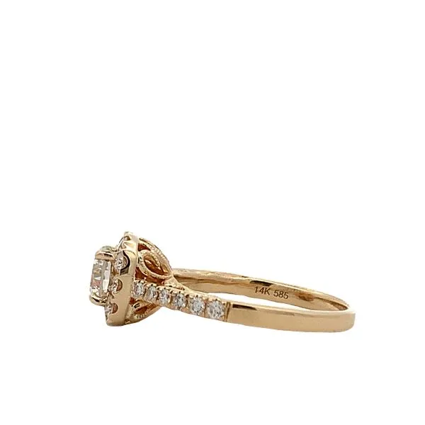 14 Karat Yellow Gold Diamond Square Halo Ring Image 2 Saxons Fine Jewelers Bend, OR