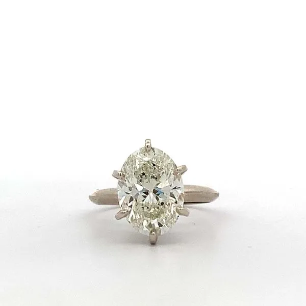 14 Karat White Gold Oval Diamond 6 Prong Solitaire Ring Saxons Fine Jewelers Bend, OR
