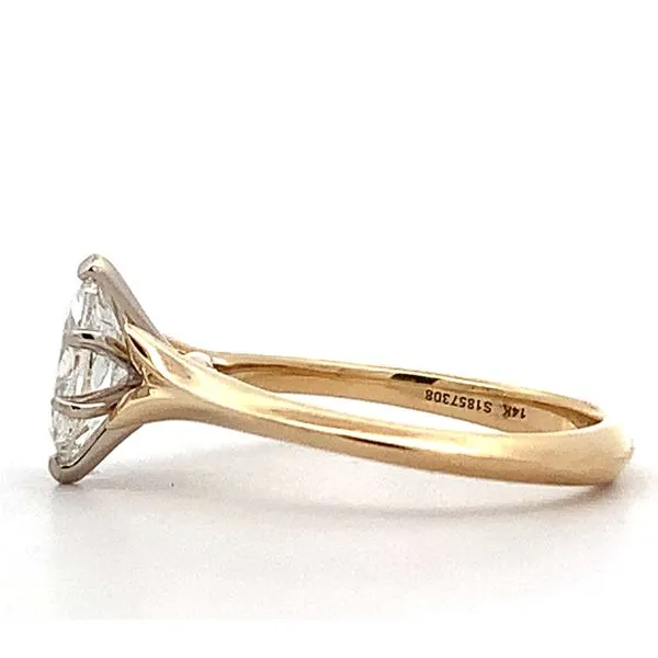 Gabriel & Co. 14 Karat Yellow Gold/White Gold Diamond Marquise 6 Prong Solitaire Ring Image 2 Saxons Fine Jewelers Bend, OR