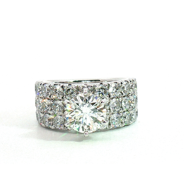 18 Karat White Gold Round Diamond 3 Row Ring Saxons Fine Jewelers Bend, OR