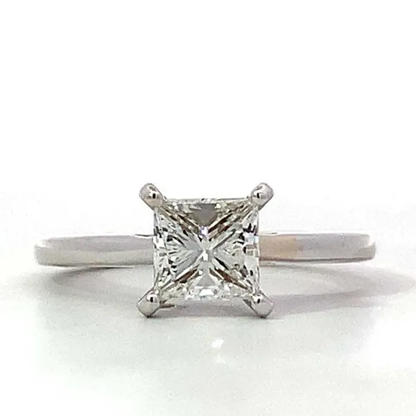 14 Karat White Gold Princess Cut Diamond Solitaire Ring Saxons Fine Jewelers Bend, OR