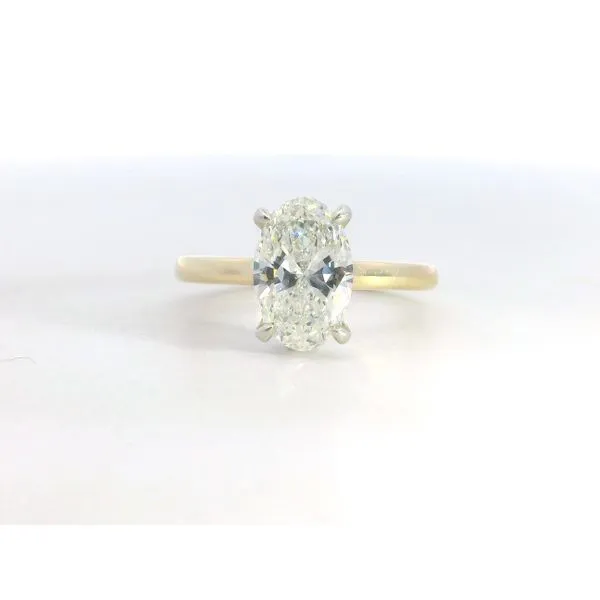 Gabriel 14 Karat White Gold/Yellow Gold Oval Vertical