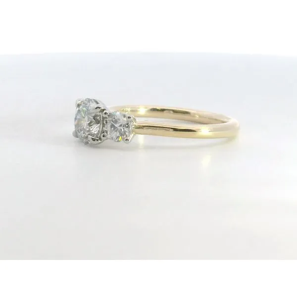 14 Karat White Gold/Yellow Gold Round Diamond Three Stone Ring Image 2 Saxons Fine Jewelers Bend, OR