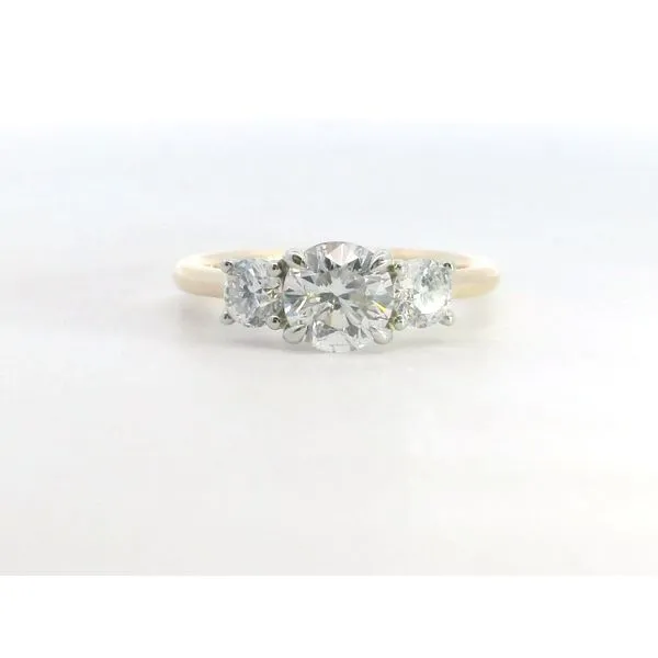14 Karat White Gold/Yellow Gold Round Diamond Three Stone Ring Saxons Fine Jewelers Bend, OR
