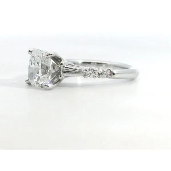 Platinum Cushion Diamond Tapered Baguette Round Ring Image 4 Saxons Fine Jewelers Bend, OR