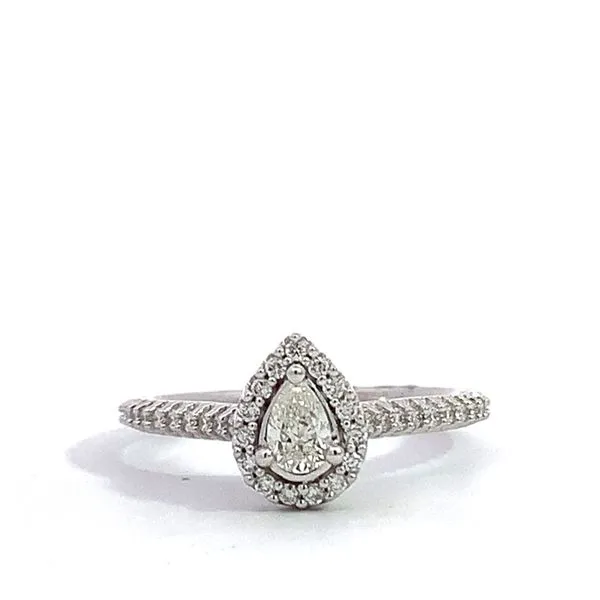 Saxons Pear Diamond Halo Ring in 14 Karat White Gold 0.75 Carats similar item image