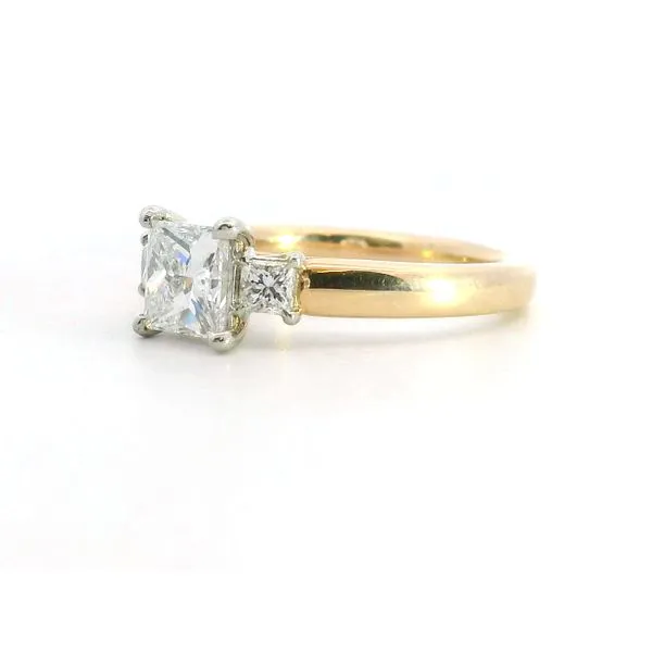 14K YG/WG Princess Cut Diamond Three Stone Ring 1.10ct Image 4 Saxons Fine Jewelers Bend, OR