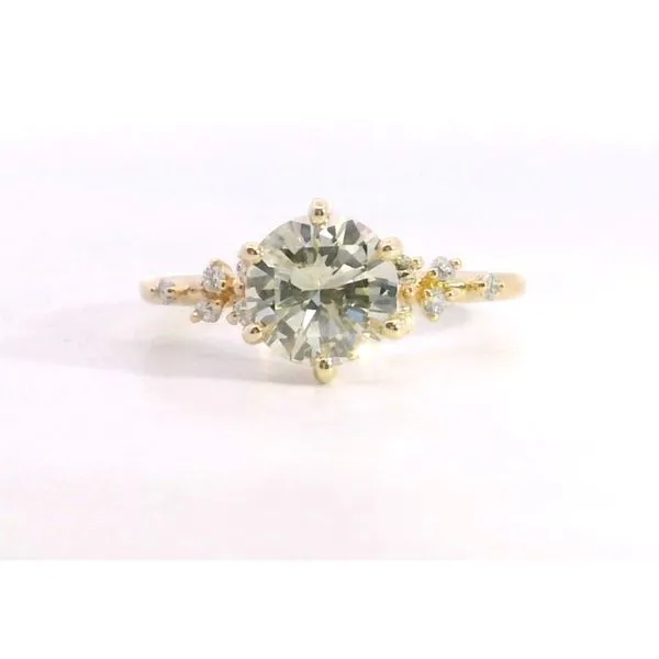 14K YG Round Diamond Scattered 6 Prong Ring 1.41ct similar item image