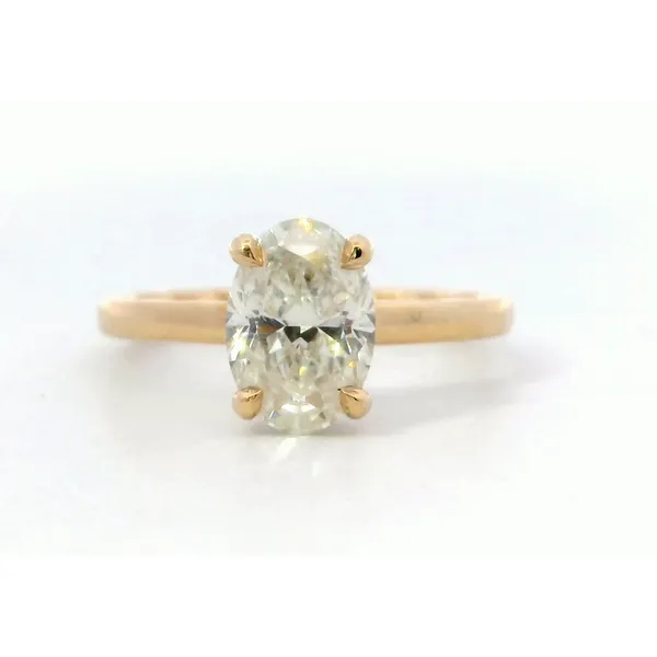 18K Yellow Gold Oval Diamond Hidden Halo Engagement Ring Saxons Fine Jewelers Bend, OR