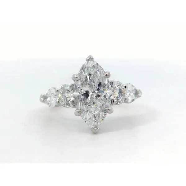 18K White Gold/Yellow Gold Marquise Diamond Pear Round Engagement Ring Saxons Fine Jewelers Bend, OR