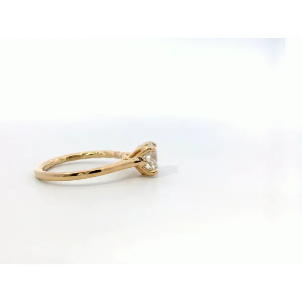 18K Yellow Gold Round Diamond Lotus Quilted 4 Prong Engagement Ring Image 4 Saxons Fine Jewelers Bend, OR