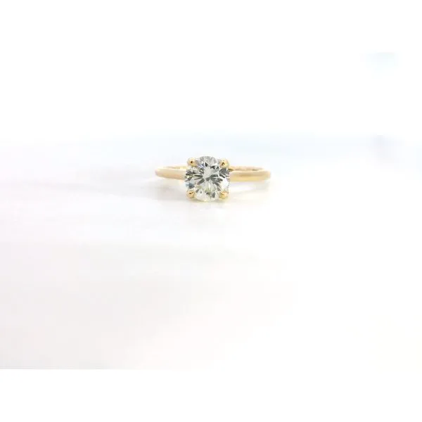 18K Yellow Gold Round Diamond Lotus Quilted 4 Prong Engagement Ring Image 5 Saxons Fine Jewelers Bend, OR