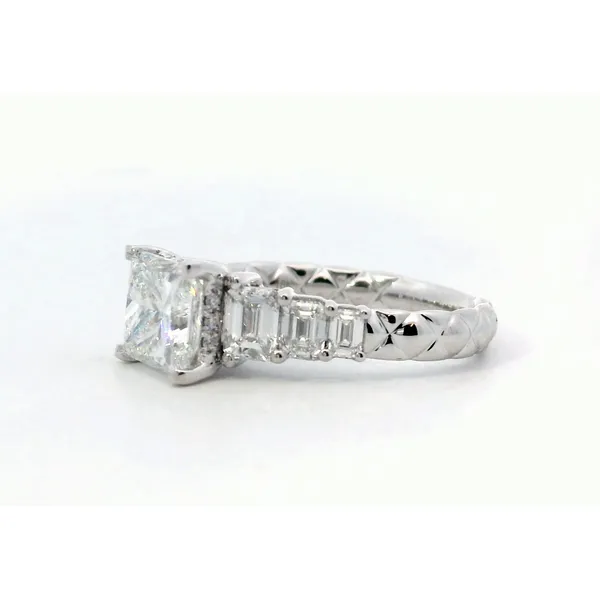 18K White Gold Princess Cut EM Cut Diamond Hidden Halo Ring Image 2 Saxons Fine Jewelers Bend, OR