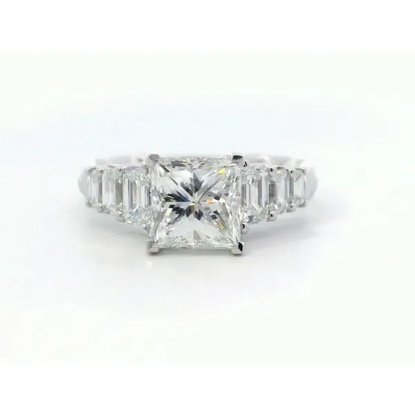 18K White Gold Princess Cut EM Cut Diamond Hidden Halo Ring Saxons Fine Jewelers Bend, OR