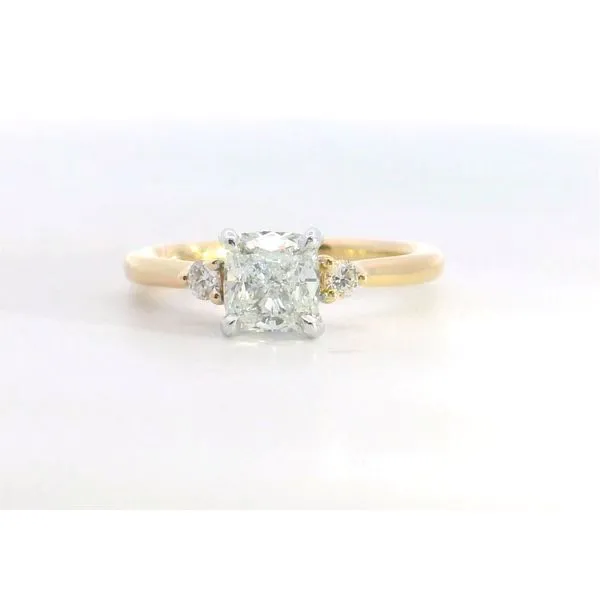 18K WG/YG Cushion Diamond Round Three Stone 1.01ct Image 2 Saxons Fine Jewelers Bend, OR