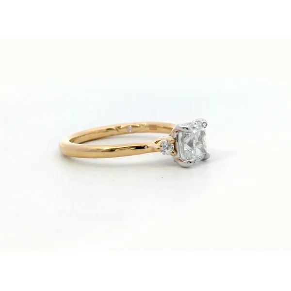 18K WG/YG Cushion Diamond Round Three Stone 1.01ct Image 4 Saxons Fine Jewelers Bend, OR