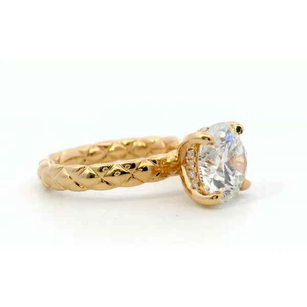 18K Yellow Gold Lab Round Diamond Quilted Hidden Halo Engagement Ring Image 2 Saxons Fine Jewelers Bend, OR