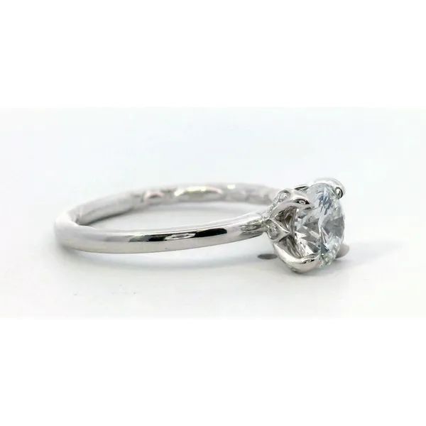 18K White Gold Round Diamond Lotus Engagement Ring Image 2 Saxons Fine Jewelers Bend, OR