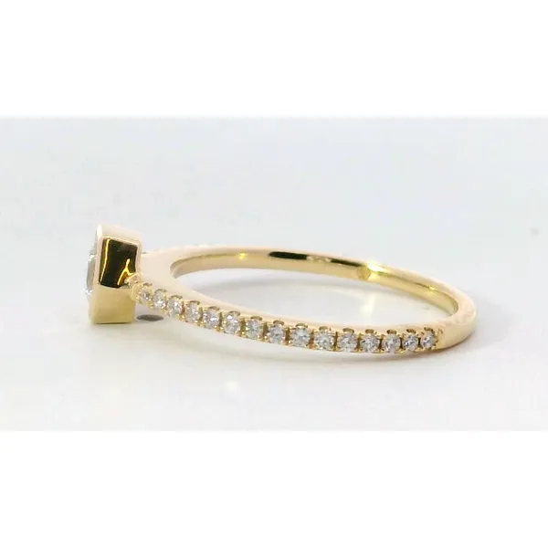 18K Yellow Gold Diamond Hexagon Bezel Engagement Ring Image 2 Saxons Fine Jewelers Bend, OR