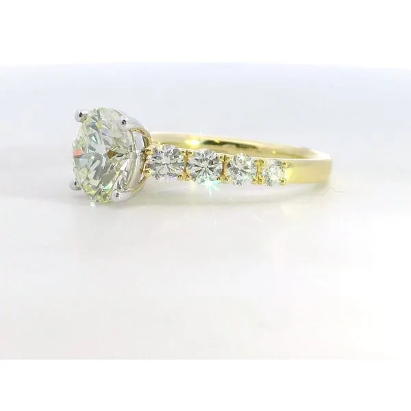 18K WG/YG Diamond Cathedral Ring 2.50ct Image 4 Saxons Fine Jewelers Bend, OR